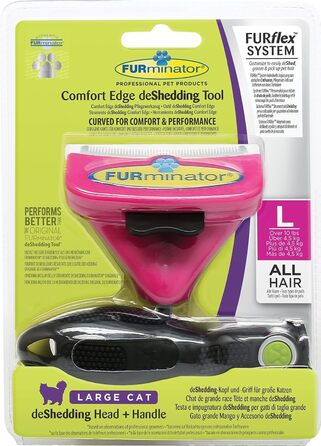 FURminator FURflex, щітка для грумінгу великих котів, інструмент для видалення підшерстя, розмір L без іграшки для видалення шерсті