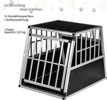 Кія для собак з похилою передньою та задньою стінками, 75° - вибір розміру, M (54×69×60 см), L (65×91×69,5 см)