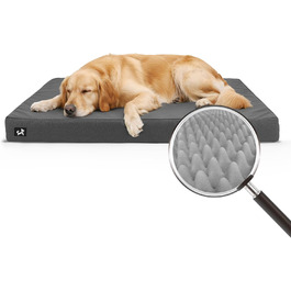 Ортопедичне собаче ліжко Sytopia з тканини для яхт для великих та середніх собак, підходить для дому та вулиці, водонепроникне та миється, знімний чохол, неслизьке дно, розмір 107 x 76 x 8 см, сірий колір