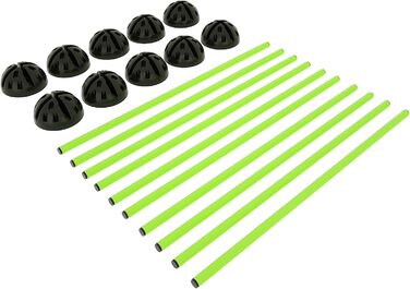 Набір пружинних стрибкових стержнів YRHome для фітнесу та координації - 15 шт., 100 см, з підставками та кліпсами