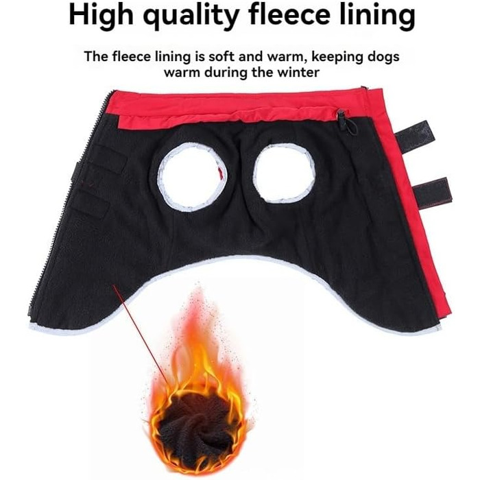 Тепла куртка для собак, зимовий одяг з іменем та номером телефону, світловідбиваюча, водонепроникна, вітронепроникна, флісова куртка для собак