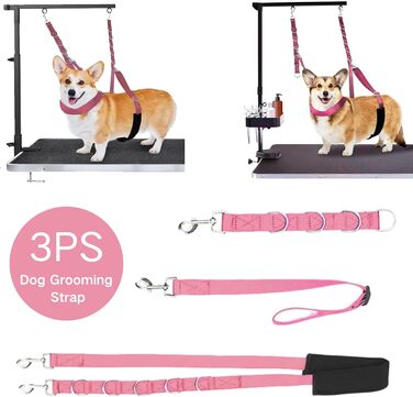 Нашийник для собак 3 шт., міцний, регульований, з D-подібними кільцями, для грумінгу та купання