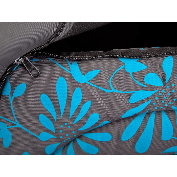 Будиночок-ліжко для собак і котів PillowPrim XL 60x55 см, синій з квітами