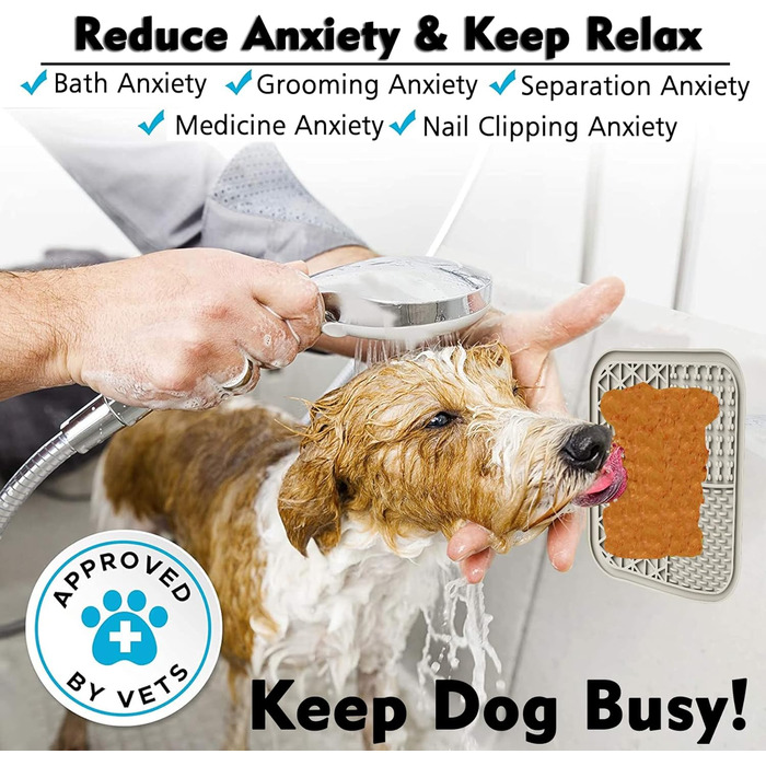 Килимок для собак з сосками, повільний годівник, килимок для собак з присосками для тривоги, ідеально підходить для грумінгу, купання та навчання
