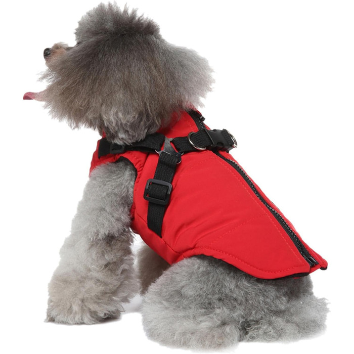 Водонепроникний теплий зимовий одяг для собак - жилет для цуценят, червоний L