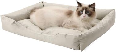 Водонепроникне собаче ліжко M&Catree, прямокутне, миється, для собак та котів - L: 50x60x7 см (XL: 55x75x7 см, Бежевий)