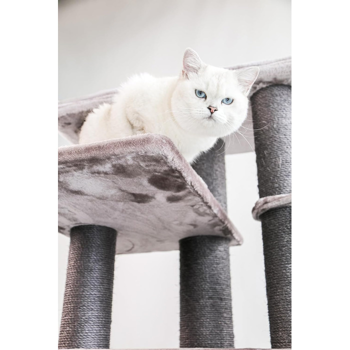 Когтеточка для великих котів Petrebels Maine Coon XXL Route 180 см, натуральний сизаль, стовпи 12/15 см, капучино