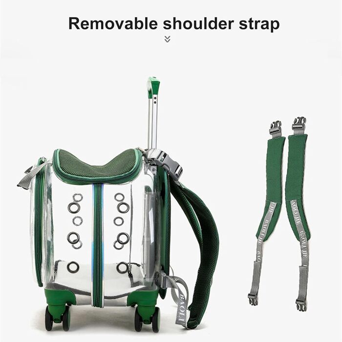 Транспортувальний рюкзак-переноска для тварин, ролл-переноска для котів та собак, з вентиляцією та тихими колесами