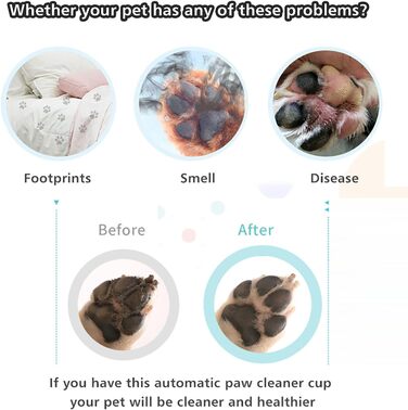 Автоматичний очищувач лап для собак та котів, силіконова щітка, портативний для видалення бруду