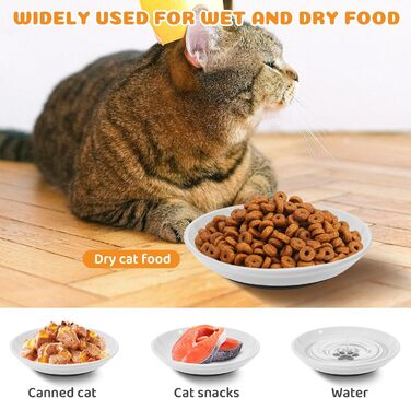 Набір мисок для котів Otauoaea (6 шт.) з кераміки, неслизький набір мисок для корму для котів та маленьких собак