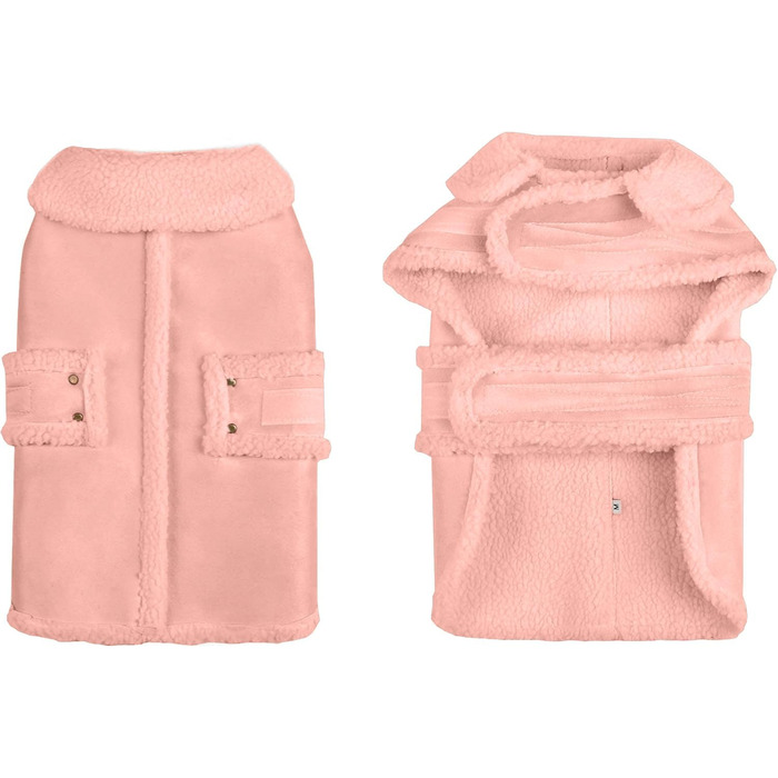 Зимова куртка для собак, тепла, вітронепроникна, пуловер для маленьких собак, теплий флісовий халат для середніх та великих собак (XXL) (Рожева, XX-Large (26-35 кг))