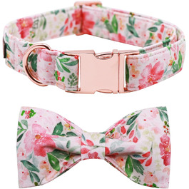 Нашийник для собак Lionet Paws з метеликом, регульований, знімний, для цуценят, маленьких, середніх та великих собак та котів, подарунок, 40-60 см, рожевий, квітка