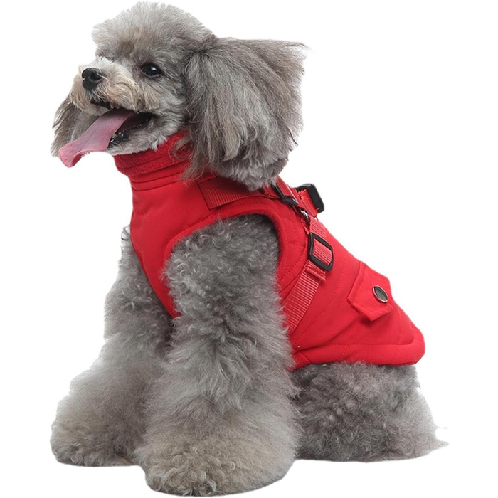 Зимова куртка для собак Huiba: тепла, водонепроникна та вітронепроникна, червона, XL