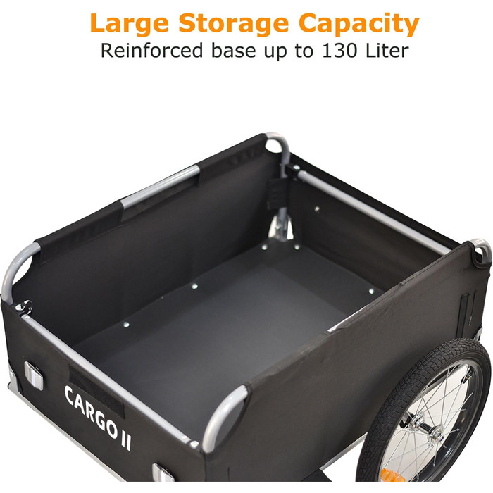 Фahrrad Lastenanhänger Tiggo Cargo II: вантажний велосипедний причіп, 130 літрів, зелений, складна конструкція