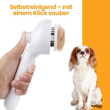 Фелліс 3-в-1 Щітка для котів з розпиленням та парою, масажна щітка для видалення шерсті для котів та собак, біла, 1 шт.