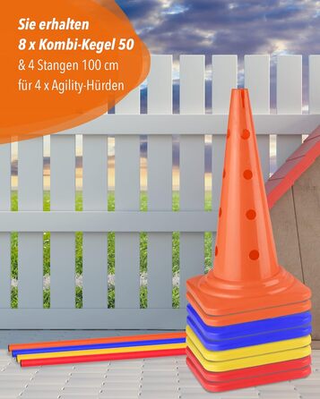 Набір для аджиліті SPORTIKEL24: 4 перешкоди для собак, коней та дітей (50 см, 100 см)