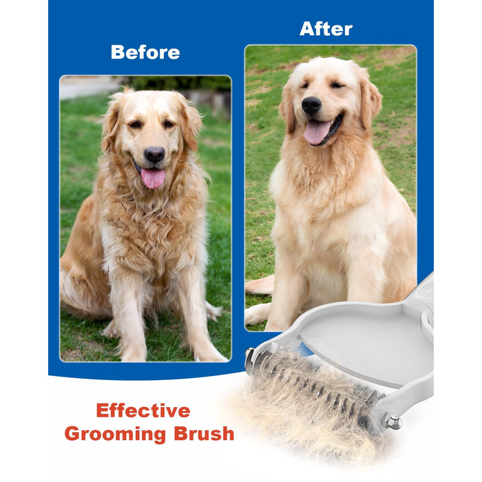 Щітка для собак для видалення підшерстка, щітка для собак для видалення підшерстка, щітка для котів для видалення шерсті, гребінець для собак та котів для розплутування, щітка для догляду за домашніми тваринами, щітка для котів для вузлів, ковтунів, вільн