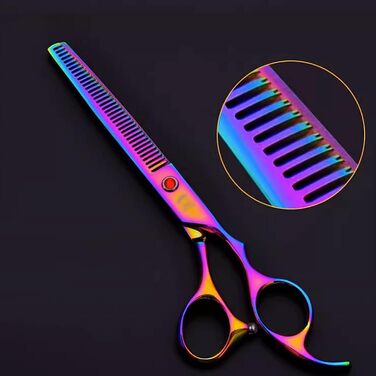 Набір ножиць для собак: професійний набір для грумінгу з нержавіючої сталі (прямі, зігнуті, фінішні ножиці, гребінець) для тіла, морди, вух та лап