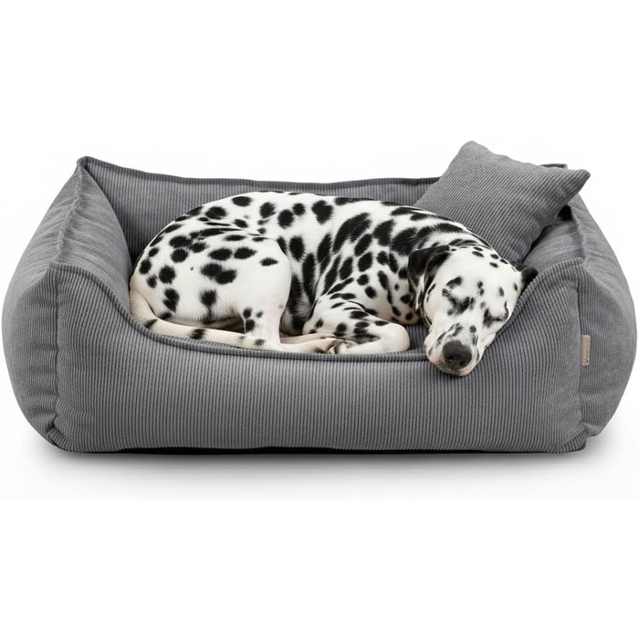 Gutekissen® Lucky: М'яке ліжко для собак – ліжко для домашніх тварин з поліуретановою начинкою, знімний чохол (темно-сірий, L - 90x75)