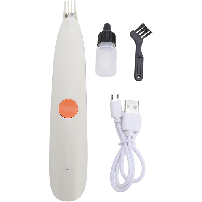 Бездротовий тример для собак з підсвічуванням, 2 швидкості, регульований, для грумінгу навколо очей, вух та мордочки (сіро-білий)