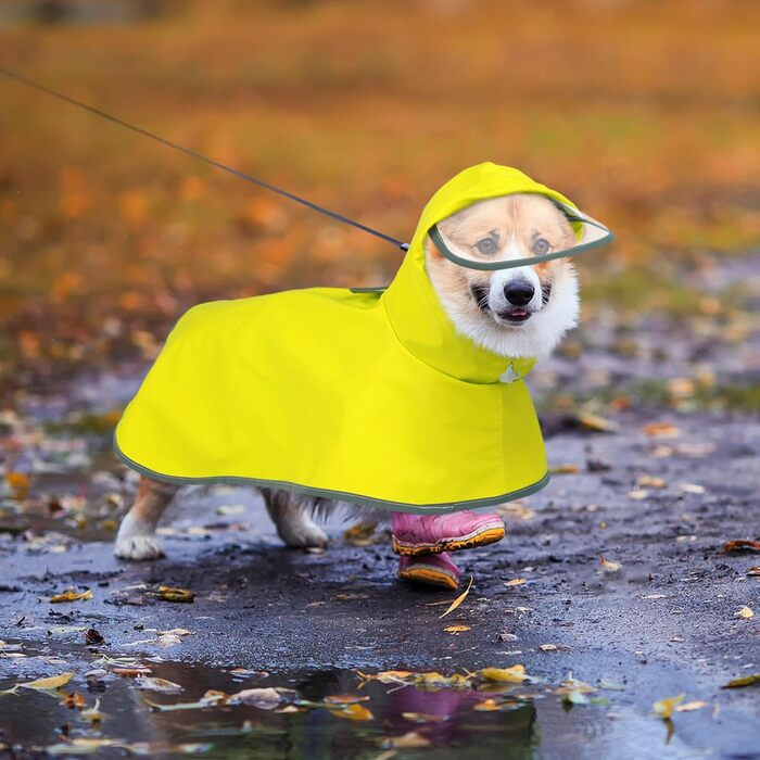 Дощовик для собак Kuoser, жовтий, XL - водонепроникний захист від дощу