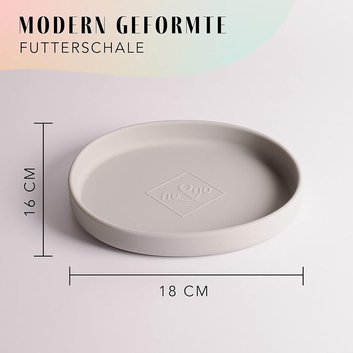 Миска для котів [Колекція Nala] - Плоска миска для їжі | Широка силіконова миска | Миска для котів | Силіконова тарілка для котячого корму (сірий камінь)