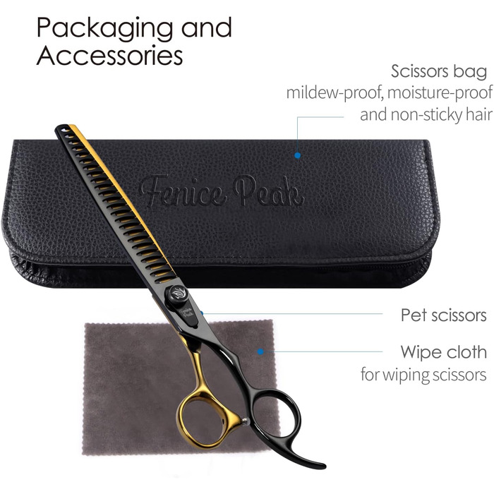 Професійна фенческа ножиця для грумінгу собак Fenice Peak 8 дюймів (440C)