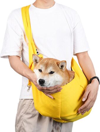 Сумка-переноска для маленьких собак та котів | Жовта переноска для тварин з регульованим ремінцем | Дихаюча переноска для вигулу та подорожей