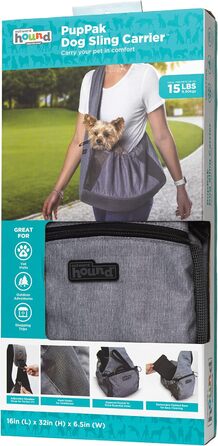 Сумка-переноска для собак Outward Hound PupPak, сіра, універсальний розмір, L 41 x B 17 x H 81 см