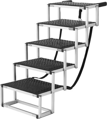 Сходинка для собак VEVOR у автомобіль: 4 сходинки, широка, складна, з антиковзким покриттям, легка алюмінієва трепічка для авто, SUV та вантажівок