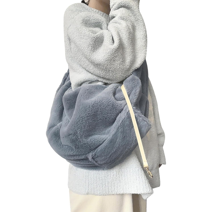 SIQITECH Сумка-переноска для собак та котів, плюшева, тепла, синього кольору