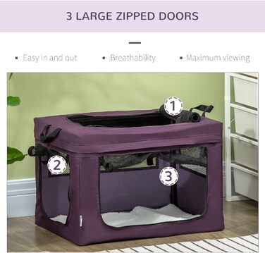 Переноска для кота PawHut 48,5 см, фіолетовий, для кошенят та мініатюрних собак