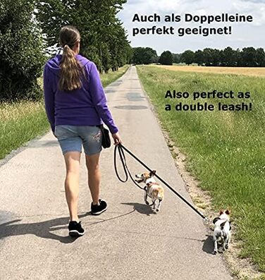 Регульований повідок для собак Twinkys Dog Style, прогумований, 20 мм, 3 м, чорний/червоний, з карабіном безпеки