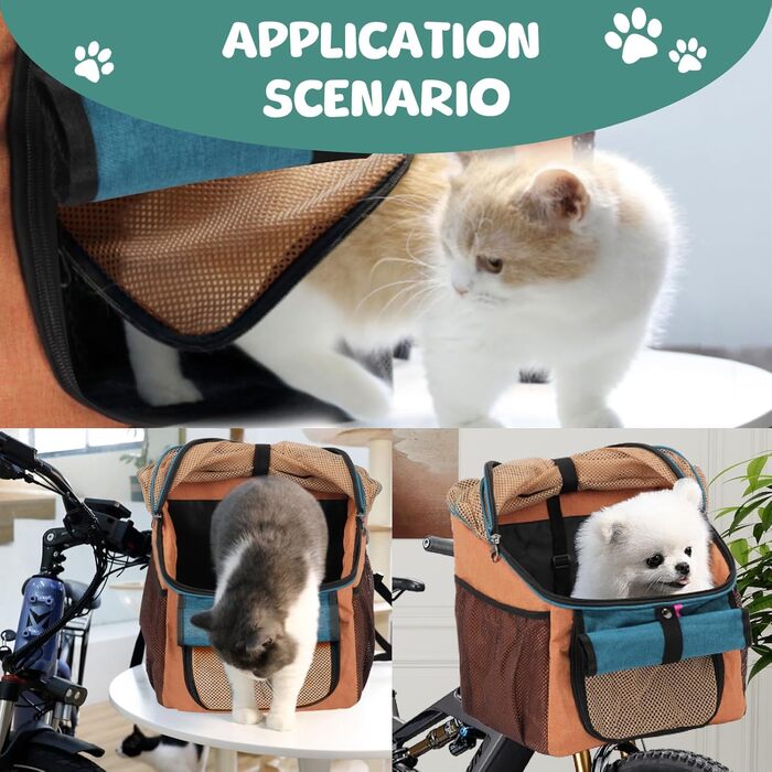 Складаний водовідштовхуючий кошик для велосипеда для собак, Orange