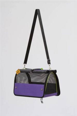 Транспортна сумка для тварин Brave Paws – схвалена авіакомпаніями, дихаюча та складана – переноска для котів та маленьких собак, ідеальна для подорожей (фіолетова)