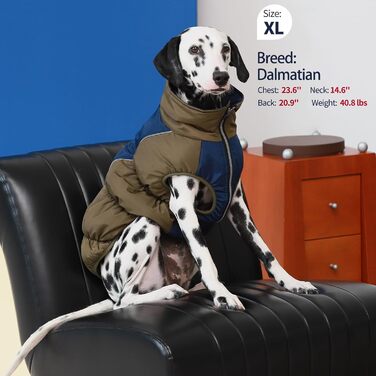 Зимові куртки та зимові пальта для собак IECOii, тепла зимова куртка для собак, пальта для собак, зимові пальта для собак, куртка-жилет для собак, теплий зимовий одяг для собак, водонепроникні куртки для собак, зелений колір, розмір M (обхват грудей: 53 с