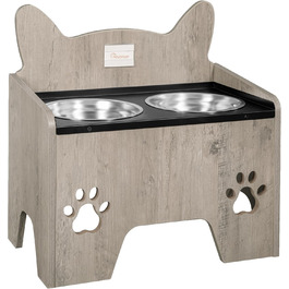 Підвищені годівниці для собак Hzuaneri з нержавіючої сталі, набір з 2 шт., антивитікаючі, для великих та середніх собак, Greige PB07105B