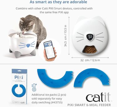 Автоматичний годівниця для котів Catit PIXI, 6 прийомів, білий