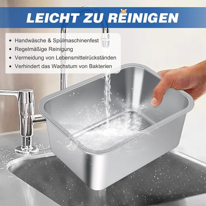 Нержавійна миска для великих собак, 36×27×15 см - миска для води та корму, антиковзаюча, легко миється, для великих та середніх собак