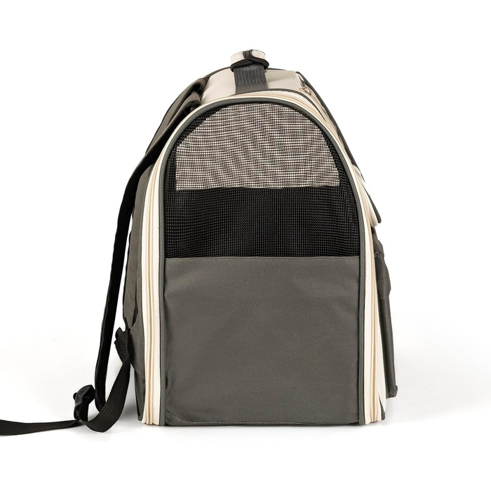 Рюкзак для тварин Petsona: переноска для кота та собаки, сірий, 37 × 34 × 25 см