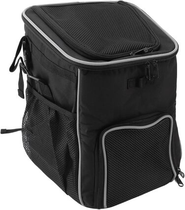 Корзина для собаки на велосипед, рюкзак для домашніх тварин та автокрісло для цуценят. Підходить для піших прогулянок, велоподорожей, кемпінгу. М'яка, розширювана, складана, для ролерів, електровелосипедів, велотримачів, котів (ЧОРНИЙ)