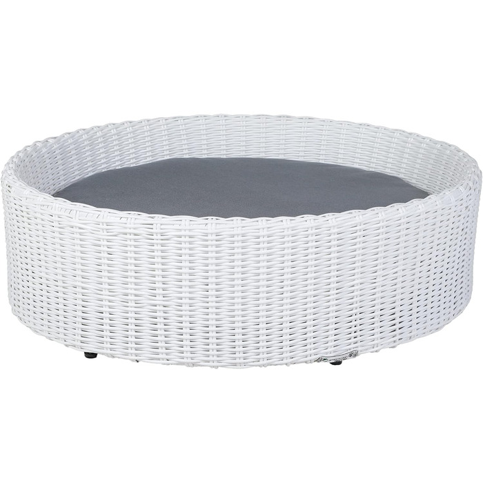 Крісло-ліжко для собак Greemotion з білого поліротангу з подушкою, 85 x 25 x 75 см