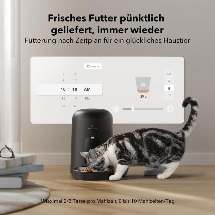 Автоматична годівниця для котів PETLIBRO з Wi-Fi чорна