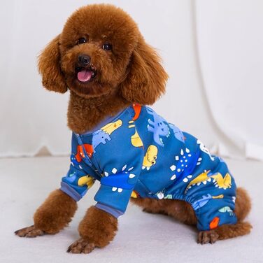 Піжама для собак з флісовою підкладкою, мила піжама з сердечком для собак, комбінезон-піжама для цуценят, теплий м'який одяг для домашніх тварин на відпочинок для маленьких, середніх та великих котів та собак (Блакитний, XXXXXL)