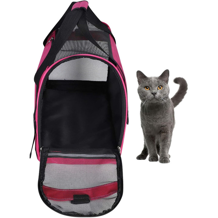 Транспортна сумка для тварин: переноска для собак та котів, рожева, 50 x 23 x 34 см