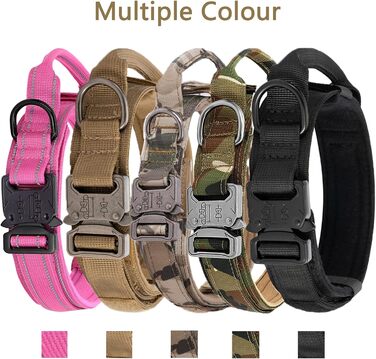 Тактичний нашийник для собак з контролем, нейлон, з м'якою підкладкою, металева застібка, для середніх та великих собак, для полювання, тренувань, на вулицю, сірий, розмір L, ширина L, сірий