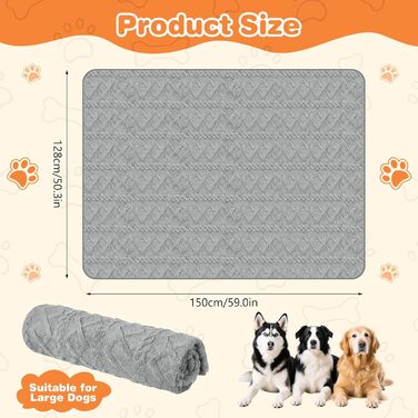 Водонепроникний плед для собак (150x128 см) - м'який та зручний для подорожей та дому