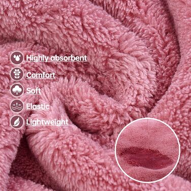 Рушник для собак, сушильний халат для собак, рожевий рушник для великих собак, халат з мікрофібри з капюшоном для регульованого пояса для Golden Retriever, Labrador 2XL XXL Рожевий