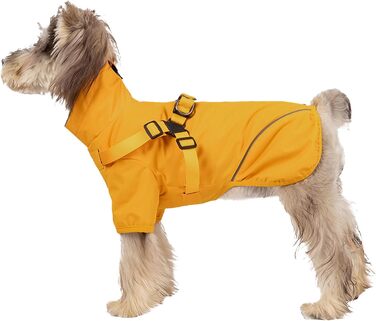Водонепроникний дощовик для собак з блискавкою, світловідбиваюча куртка для цуценят, дощовик з отвором для шлейки, жовтий, розмір M