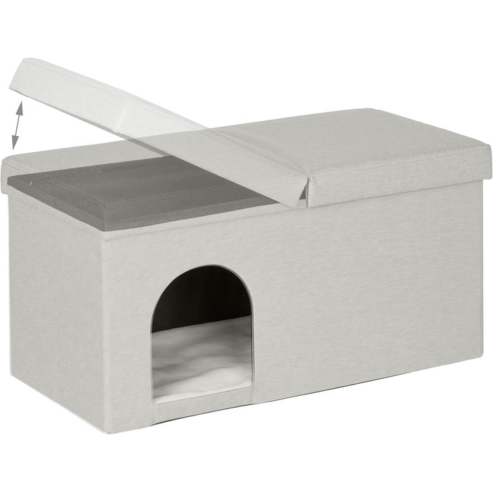 Кігтечка для котів Relaxdays, складана лавка, кімнатні меблі для тварин, притулок для котів, бежевий, 1 шт.